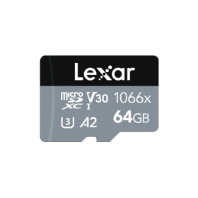 Carte micro-SD 064 GO 1066X LEXAR PRO SDXC™ UHS-I série SILVER